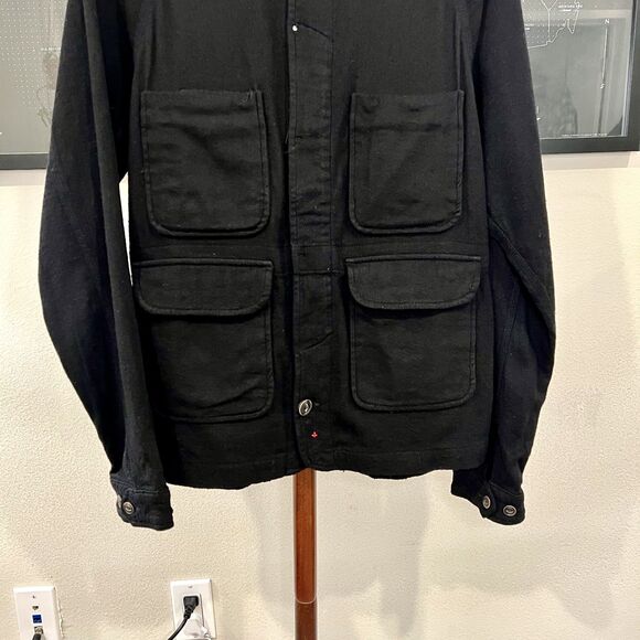 Apolis Global - Indigo Dyed Wool Blend Chore Jacket - Black - Picture 7 of 8